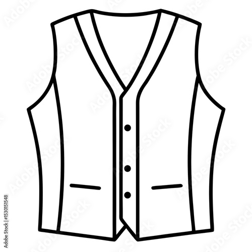 Minimal Vest Vector on White Background