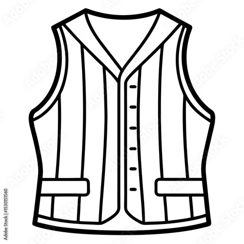 Minimal Vest Vector on White Background