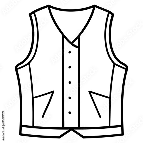 Minimal Vest Vector on White Background