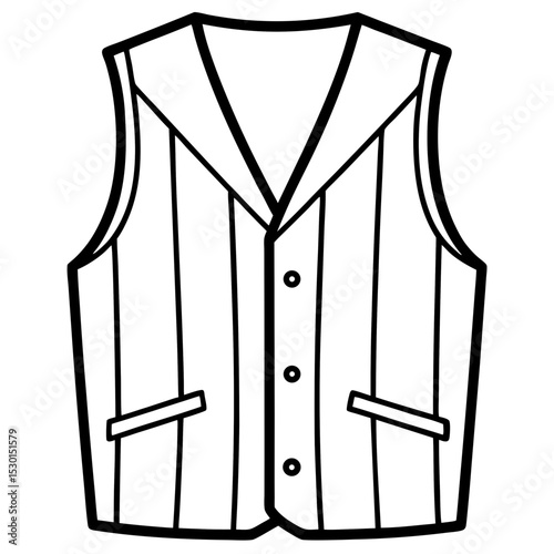 Minimal Vest Vector on White Background