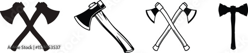 axes silhouette vector clipart.