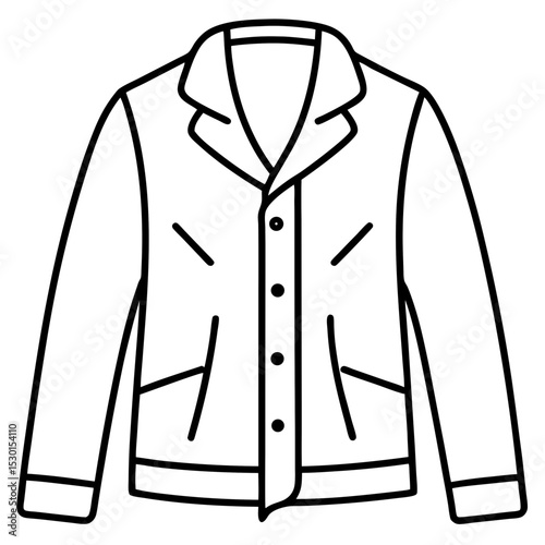 Simple Jacket Vector on White Background
