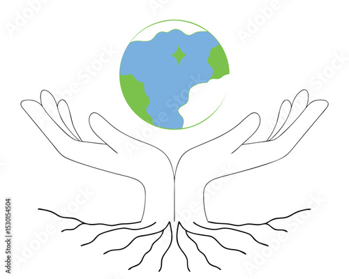 Protecting our planet earth depicted with hands holding globe symbolizing environmental stewardship.