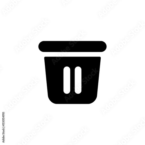 Minimalist trash bin icon with rounded edges and bold lines for mobile and web interfaces