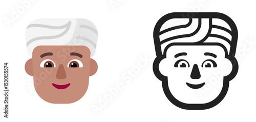 Man Light Brown Face Emoji