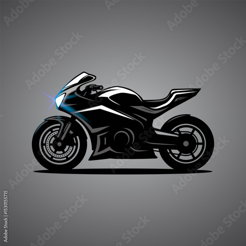 Racing motorcycle, vector design illustration