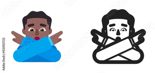 Person Blue Shirt Dark Skin Emoji