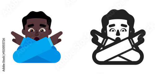 Person Blue Shirt Dark Skin Emoji