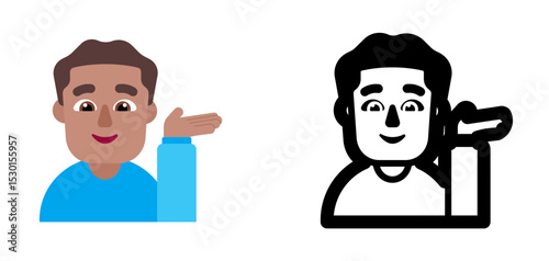 Person Blue Shirt Medium Hair Emoji