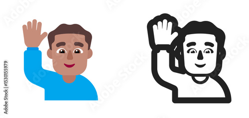 Waving Light Brown Person Emoji