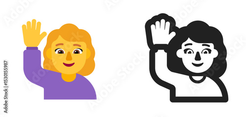 Person Purple Waving Yellow Hair Emoji