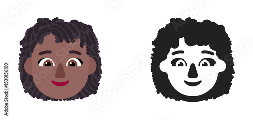 Medium Dark Curly Face Emoji