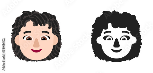 Very Light Curly Face Emoji
