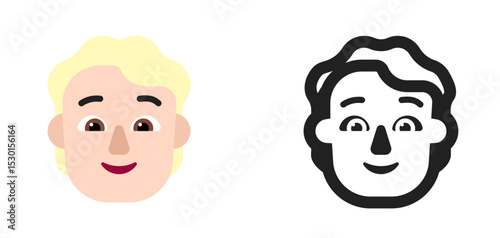 Very Light Simple Hair Face Emoji