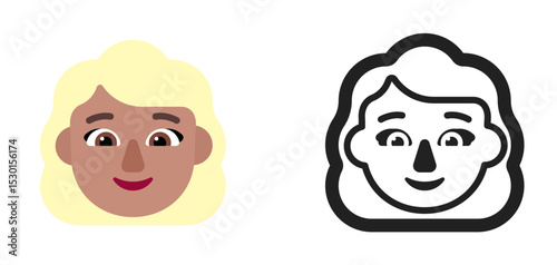 Medium Dark Blonde Face Emoji
