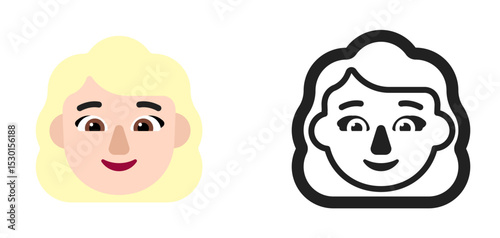 Very Light Blonde Face Emoji