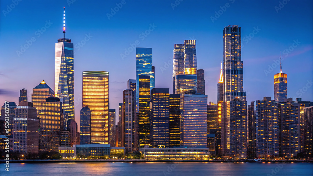 Fototapeta premium chicago skyline at night
