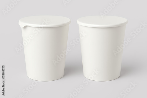 Instant Noodle (Ramen) Cup Packaging Mockup on White Background
