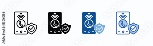 Call icon sheet multiple style collection isolated vector