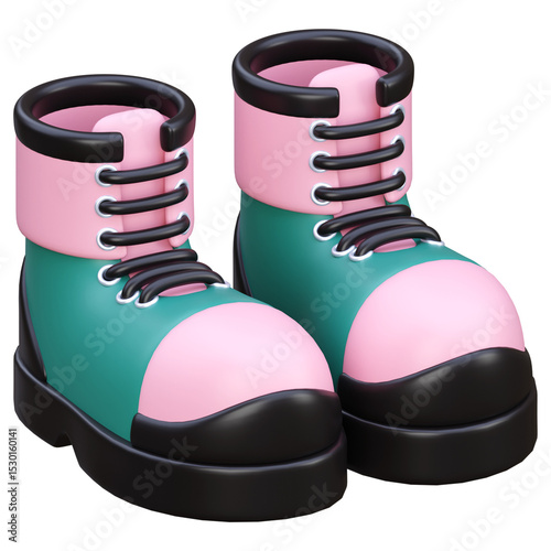 pink hiking shoes 3d icon