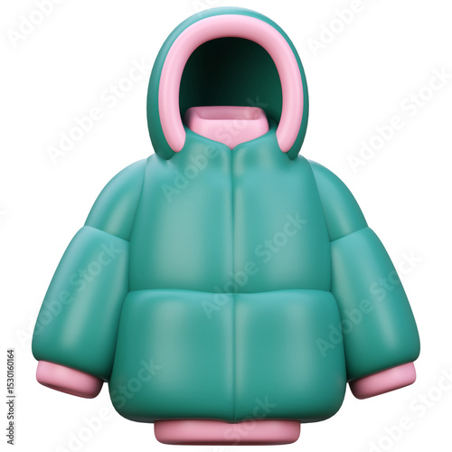 green leather jacket 3d icon