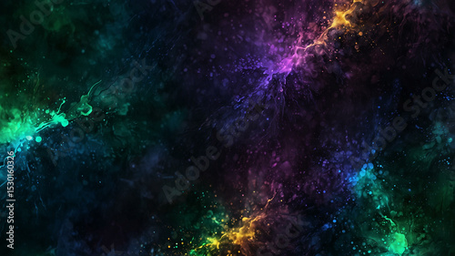 Luxurious Abstract Background with Jewel Tones and Liquid Gold Accents