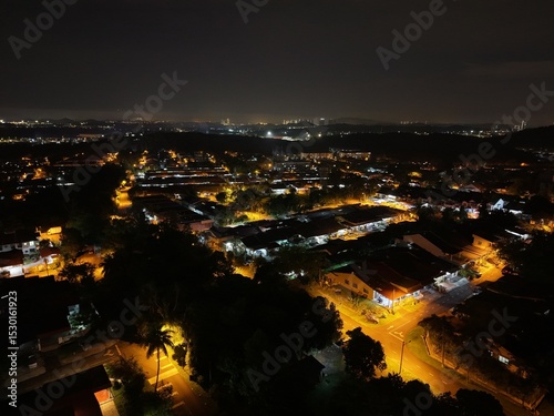 Photography night view of the city outside Kuala Lumpur
