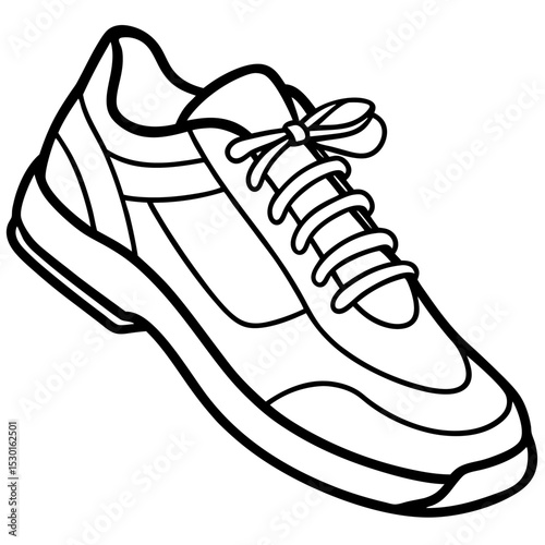 Minimalist Sport Shoes Vector on White Background