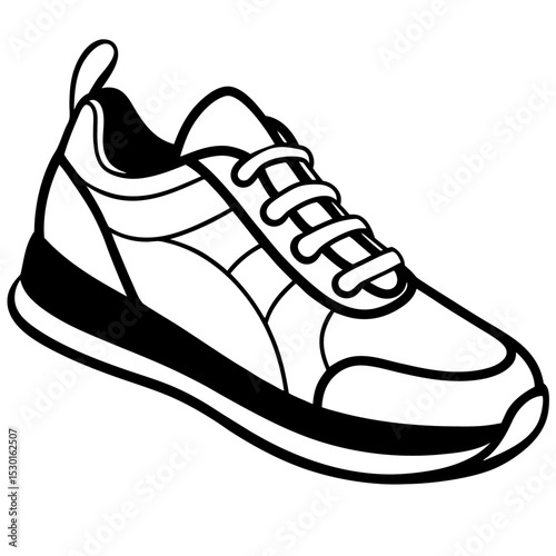 Minimalist Sport Shoes Vector on White Background