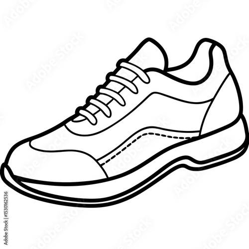 Minimalist Sport Shoes Vector on White Background