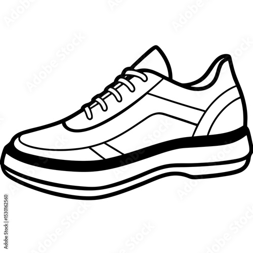 Minimalist Sport Shoes Vector on White Background