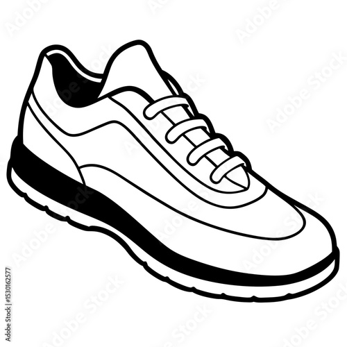 Minimalist Sport Shoes Vector on White Background