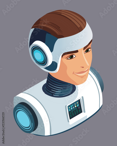 Humanoid Robot AI Technology Concept