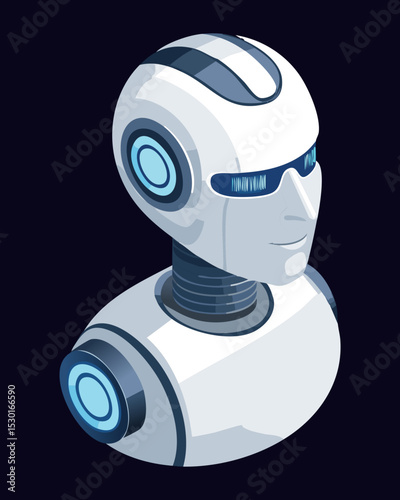 White Robot Head Side Profile