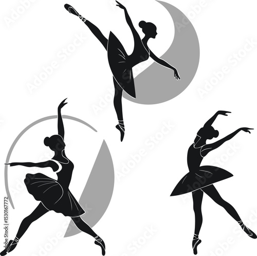 Ballet Dancers in Artistic Poses – Silhouette Style
