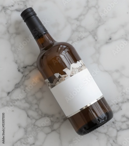 bottle of champagne with ice