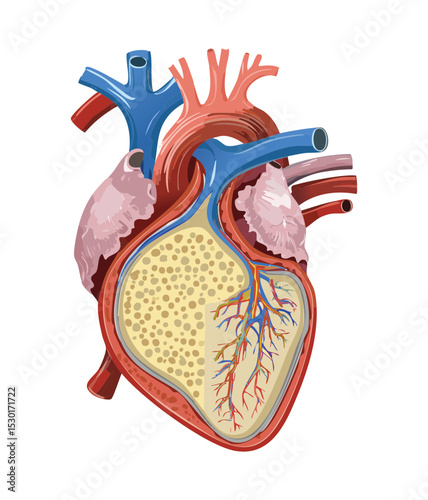 Human Heart Interior Detailed Anatomy
