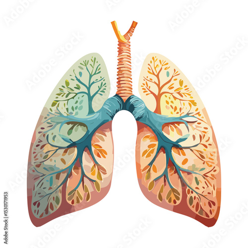 Human Lungs Internal Bronchial Structure