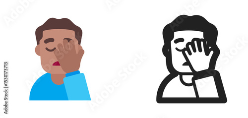 Person Worried Medium Skin Blue Shirt