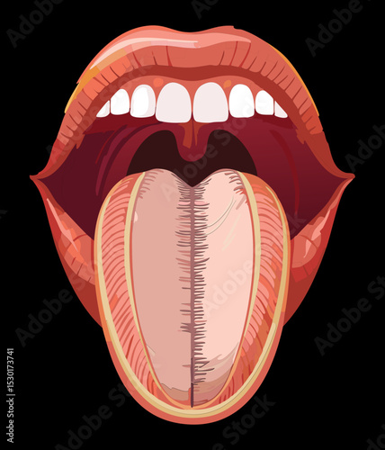 Human Mouth Tongue Visible Anatomy
