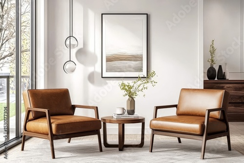 Artwork frame mock-up displayed in a contemporary living space.