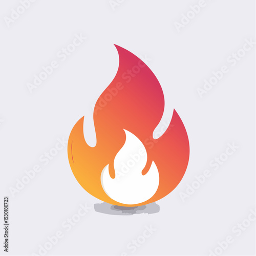 Intense Blazing Fire Flame Icon Dynamic Shapes and Vibrant Gradient