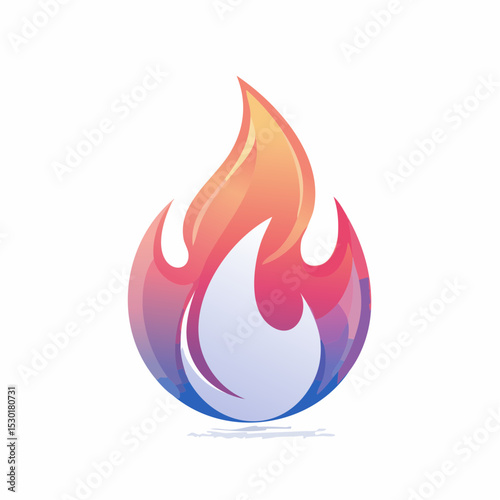 Vibrant Gradient Flame Icon Blazing Fire Symbol Design