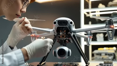 Wallpaper Mural young woman using a digital camera Torontodigital.ca