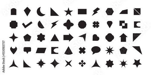 Abstract and vector basic shapes collection. Vector basic shape collection for your design. Vector basic shape collection for your design. Vector isolated on white  background.