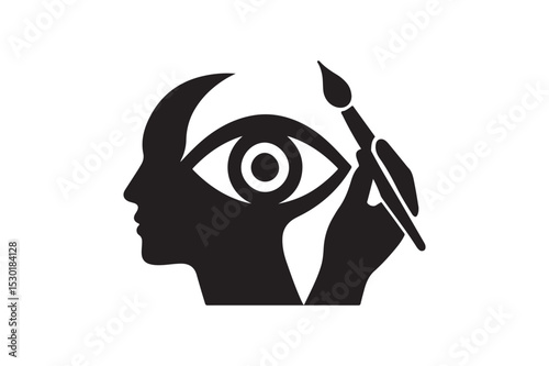 Artistic Vision silhouette vector with white background