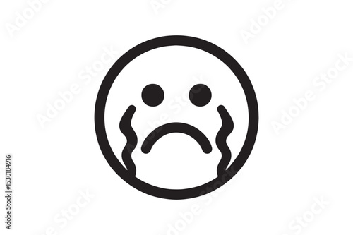 Cry Wave silhouette vector with white background