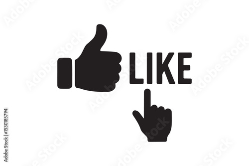 Like Tap silhouette vector with white background