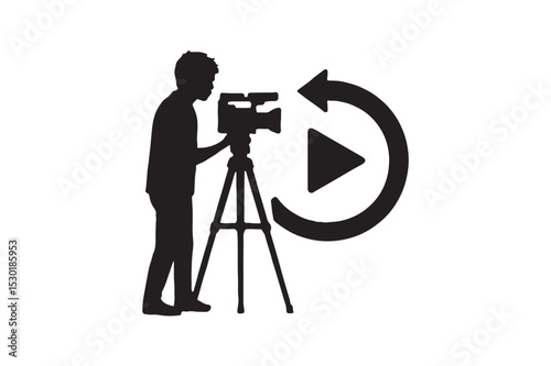 Loop silhouette vector with white background