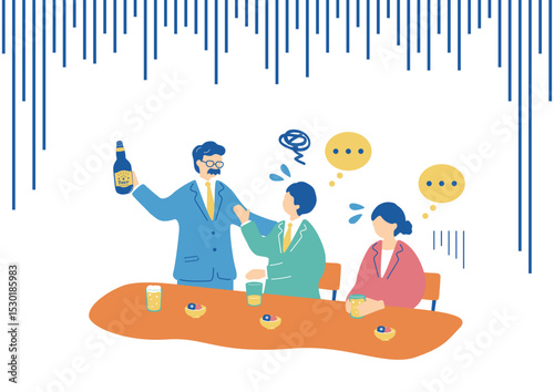 アルコールハラスメント　イラスト